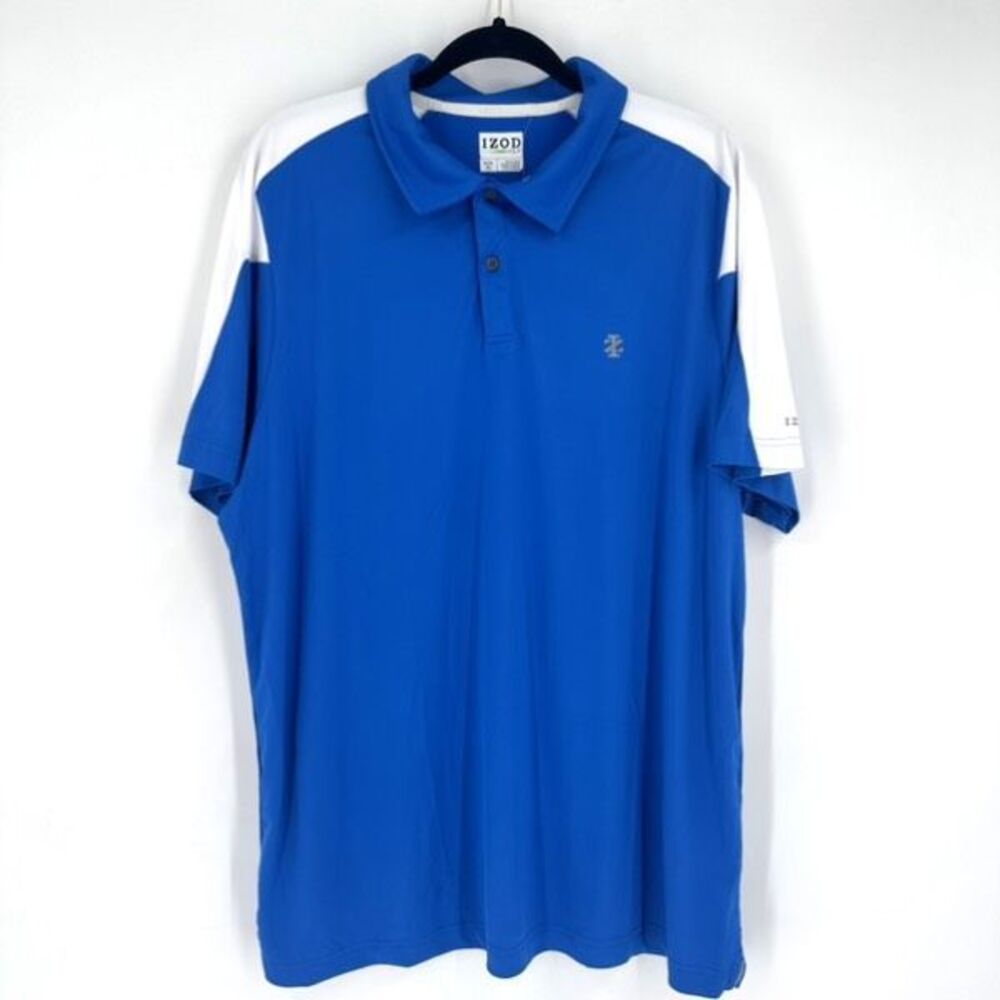 IZOD NWT‎ Men’s Polo Golf Shirt Royal Blue & White Size XL